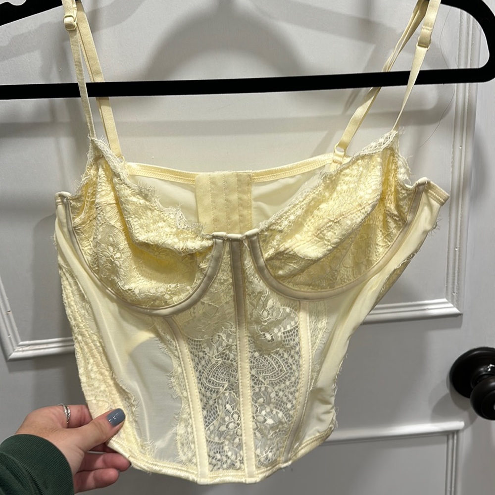 GLASSONS Butter Yellow CORSET top never worn